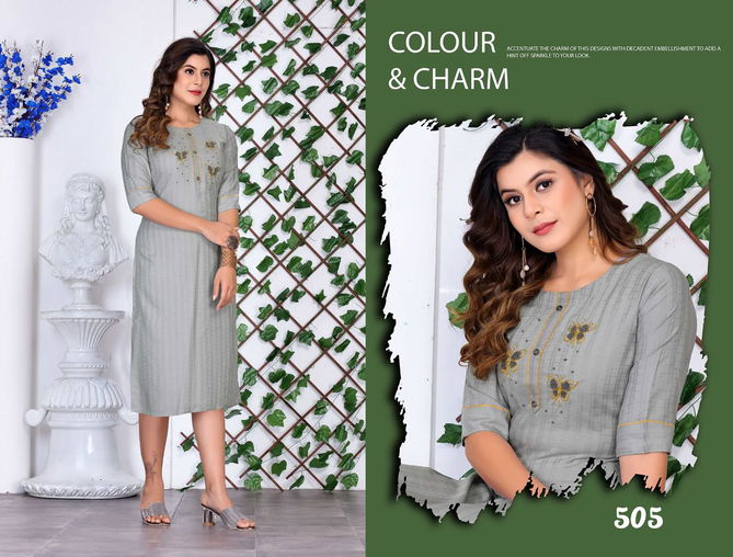 Beauty Queen Zavia Fancy Wear Rayon Designer Kurti Collection